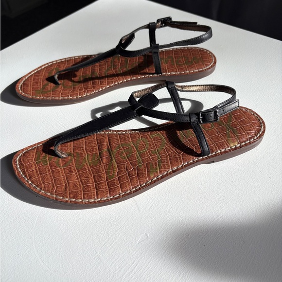 Sam Edelman Black Leather Thong Sandals~Womens 8.5 - Picture 2 of 7